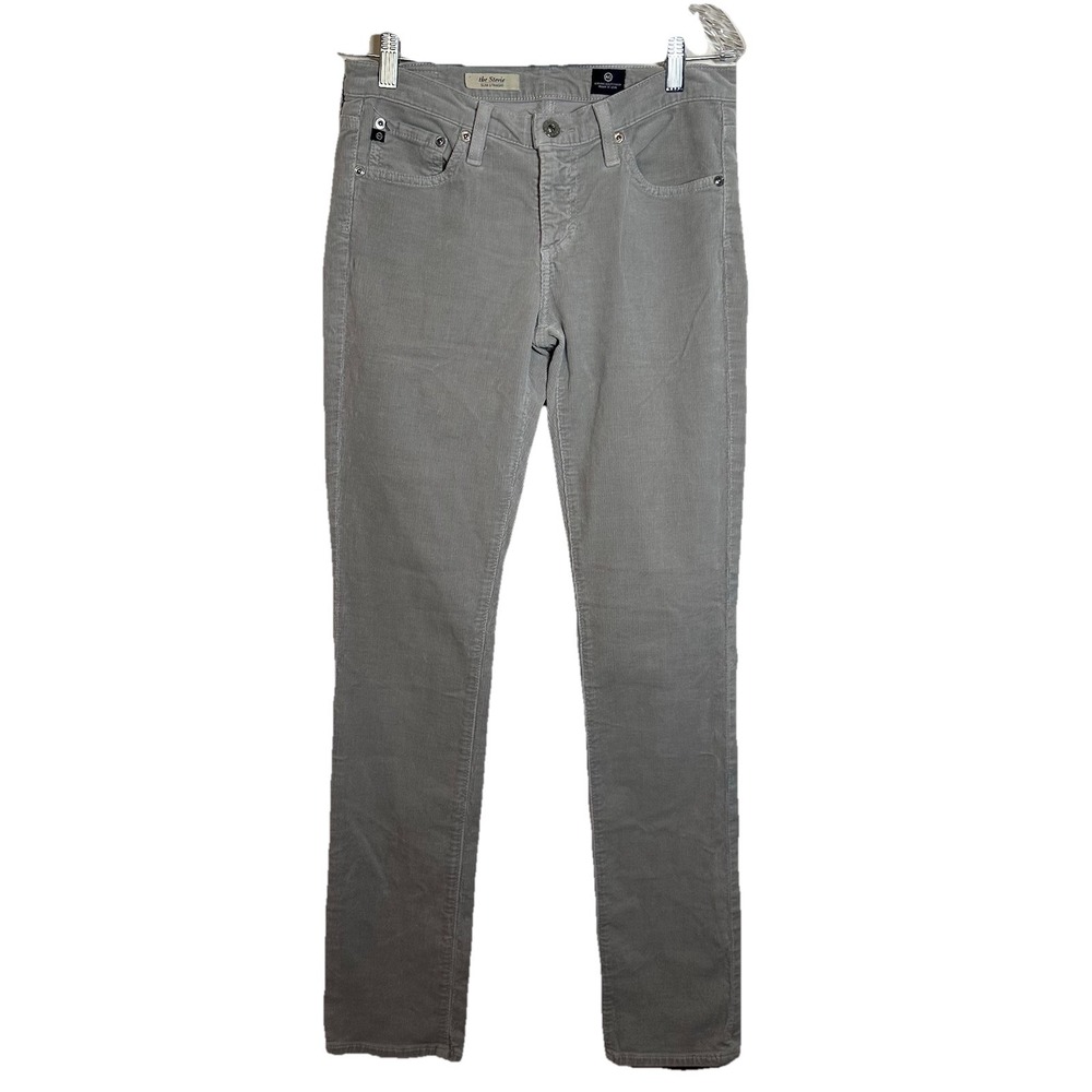 AG Adriano Goldschmied Womens Corduroy Jeans Gray Size 27R The Stevie Slim Pants